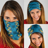 Hawaii Waikiki King Neck Gaiter Blue Quilt With Pua Manu LT05 - Polynesian Pride