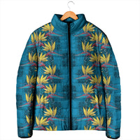 Hawaii Waikiki King Padded Jacket Blue Quilt With Pua Manu LT05 - Polynesian Pride