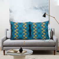 Hawaii Waikiki King Pillow Cover Blue Quilt With Pua Manu LT05 - Polynesian Pride