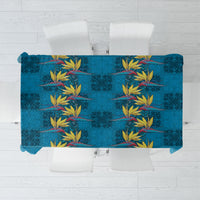 Hawaii Waikiki King Tablecloth Blue Quilt With Pua Manu LT05 Blue - Polynesian Pride