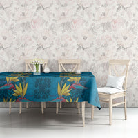 Hawaii Waikiki King Tablecloth Blue Quilt With Pua Manu LT05 - Polynesian Pride