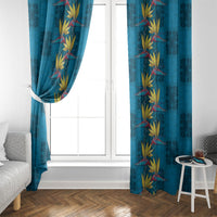 Hawaii Waikiki King Window Curtain Blue Quilt With Pua Manu LT05 - Polynesian Pride