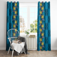 Hawaii Waikiki King Window Curtain Blue Quilt With Pua Manu LT05 - Polynesian Pride
