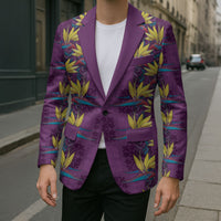 Hawaii Waikiki King Blazer Purple Quilt With Pua Manu LT05 - Polynesian Pride