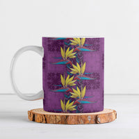 Hawaii Waikiki King Ceramic Mug Purple Quilt With Pua Manu LT05 Purple - Polynesian Pride