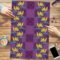 Hawaii Waikiki King Puzzle Purple Quilt With Pua Manu LT05 Purple - Polynesian Pride