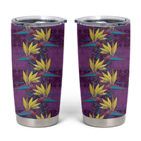 Hawaii Waikiki King Tumbler Cup Purple Quilt With Pua Manu LT05 Purple - Polynesian Pride