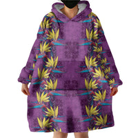 Hawaii Waikiki King Wearable Blanket Hoodie Purple Quilt With Pua Manu LT05 - Polynesian Pride