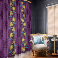 Hawaii Waikiki King Window Curtain Purple Quilt With Pua Manu LT05 - Polynesian Pride