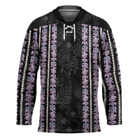 Hawaii Queen Liliuokalani Hockey Jersey Hawaiian Lei Pua Kalaunu LT05 Unisex Black - Polynesian Pride