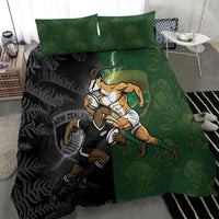 South Africa And New Zealand Bedding Set Springboks And Kiwis Rugby Rivalry