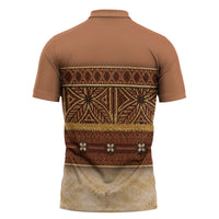 Polynesian Princess Inspired Cosplay Costume Zipper Polo Shirt Traditional Tapa Pattern