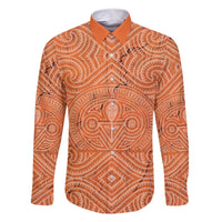 Personalised Lapita Culture Family Matching Short Sleeve Bodycon Dress and Hawaiian Shirt Iconic Double Face Pattern LT05 Dad's Shirt - Long Sleeve Brown - Polynesian Pride
