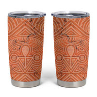 Personalised Lapita Culture Tumbler Cup Iconic Double Face Pattern LT05 Brown - Polynesian Pride