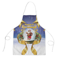 Samoa Christmas Apron Snow Globe With Samoan Santa LT05 Navy - Polynesian Pride