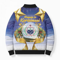 Samoa Christmas Bomber Puffer Jacket Snow Globe With Samoan Santa LT05 - Polynesian Pride