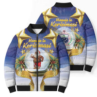 Samoa Christmas Bomber Puffer Jacket Snow Globe With Samoan Santa LT05 - Polynesian Pride