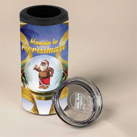 Samoa Christmas 4 in 1 Can Cooler Tumbler Snow Globe With Samoan Santa - Polynesian Pride