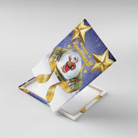 Samoa Christmas Canvas Wall Art Snow Globe With Samoan Santa LT05 With Frame Navy - Polynesian Pride