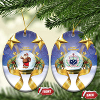 Samoa Christmas Ceramic Ornament Snow Globe With Samoan Santa - Polynesian Pride