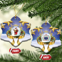 Samoa Christmas Ceramic Ornament Snow Globe With Samoan Santa - Polynesian Pride