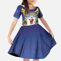 Samoa Christmas Family Matching Off Shoulder Maxi Dress and Hawaiian Shirt Snow Globe With Samoan Santa - Polynesian Pride