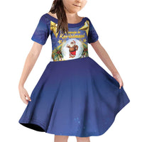 Samoa Christmas Family Matching Off Shoulder Short Dress and Hawaiian Shirt Snow Globe With Samoan Santa - Polynesian Pride