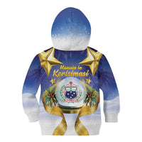 Samoa Christmas Kid Hoodie Snow Globe With Samoan Santa - Polynesian Pride