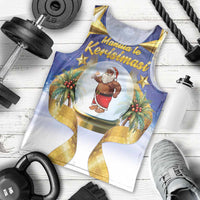 Samoa Christmas Men Tank Top Snow Globe With Samoan Santa - Polynesian Pride