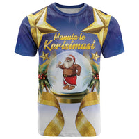 Samoa Christmas T Shirt Snow Globe With Samoan Santa - Polynesian Pride
