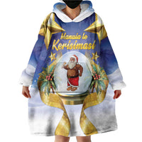 Samoa Christmas Wearable Blanket Hoodie Snow Globe With Samoan Santa LT05 - Polynesian Pride