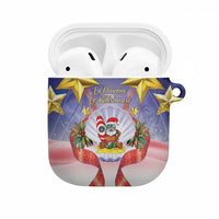 American Samoa Christmas AirPods Case Seashell Santa Beach Vibes LT05 Navy - Polynesian Pride