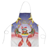 American Samoa Christmas Apron Seashell Santa Beach Vibes LT05 Navy - Polynesian Pride