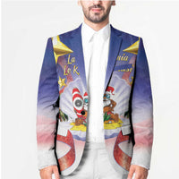 American Samoa Christmas Blazer Seashell Santa Beach Vibes - Polynesian Pride