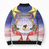 American Samoa Christmas Bomber Puffer Jacket Seashell Santa Beach Vibes LT05 - Polynesian Pride