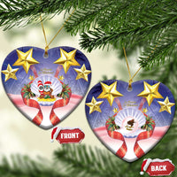 American Samoa Christmas Ceramic Ornament Seashell Santa Beach Vibes LT05 Heart Navy - Polynesian Pride