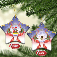 American Samoa Christmas Ceramic Ornament Seashell Santa Beach Vibes LT05 Star Navy - Polynesian Pride