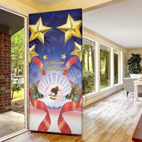 American Samoa Christmas Door Cover Seashell Santa Beach Vibes - Polynesian Pride