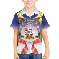 American Samoa Christmas Family Matching Long Sleeve Bodycon Dress and Hawaiian Shirt Seashell Santa Beach Vibes - Polynesian Pride