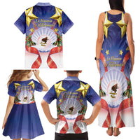 American Samoa Christmas Family Matching Tank Maxi Dress and Hawaiian Shirt Seashell Santa Beach Vibes - Polynesian Pride