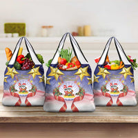 American Samoa Christmas Grocery Bag Seashell Santa Beach Vibes - Polynesian Pride