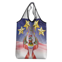 American Samoa Christmas Grocery Bag Seashell Santa Beach Vibes - Polynesian Pride