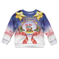 American Samoa Christmas Kid Ugly Christmas Sweater Seashell Santa Beach Vibes LT05 Kid Navy - Polynesian Pride