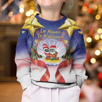 American Samoa Christmas Kid Ugly Christmas Sweater Seashell Santa Beach Vibes LT05 - Polynesian Pride