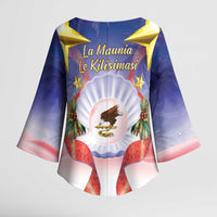 American Samoa Christmas Kimono Sleeve Blouse Seashell Santa Beach Vibes LT05 - Polynesian Pride