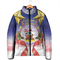 American Samoa Christmas Padded Jacket Seashell Santa Beach Vibes LT05 - Polynesian Pride