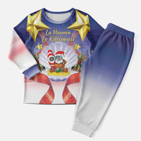 American Samoa Christmas Pajama Set Seashell Santa Beach Vibes LT05 Men Navy - Polynesian Pride
