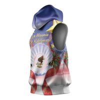 American Samoa Christmas Sleeveless Hoodie Seashell Santa Beach Vibes LT05 - Polynesian Pride