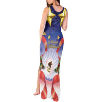 American Samoa Christmas Tank Maxi Dress Seashell Santa Beach Vibes - Polynesian Pride