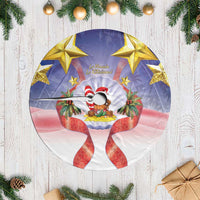 American Samoa Christmas Tree Skirt Seashell Santa Beach Vibes LT05 Casual Navy - Polynesian Pride